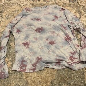 PINK Victoria's Secret Gray and White Long Sleeve Relaxed Tee